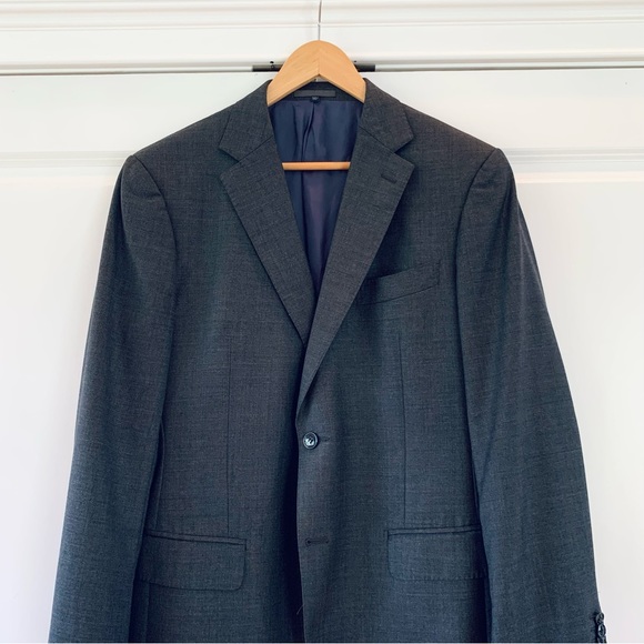 Suit Supply Blazer Vitale Barberis Canonico Super 110s Wool Jacket Gray Size 42L - Picture 2 of 9
